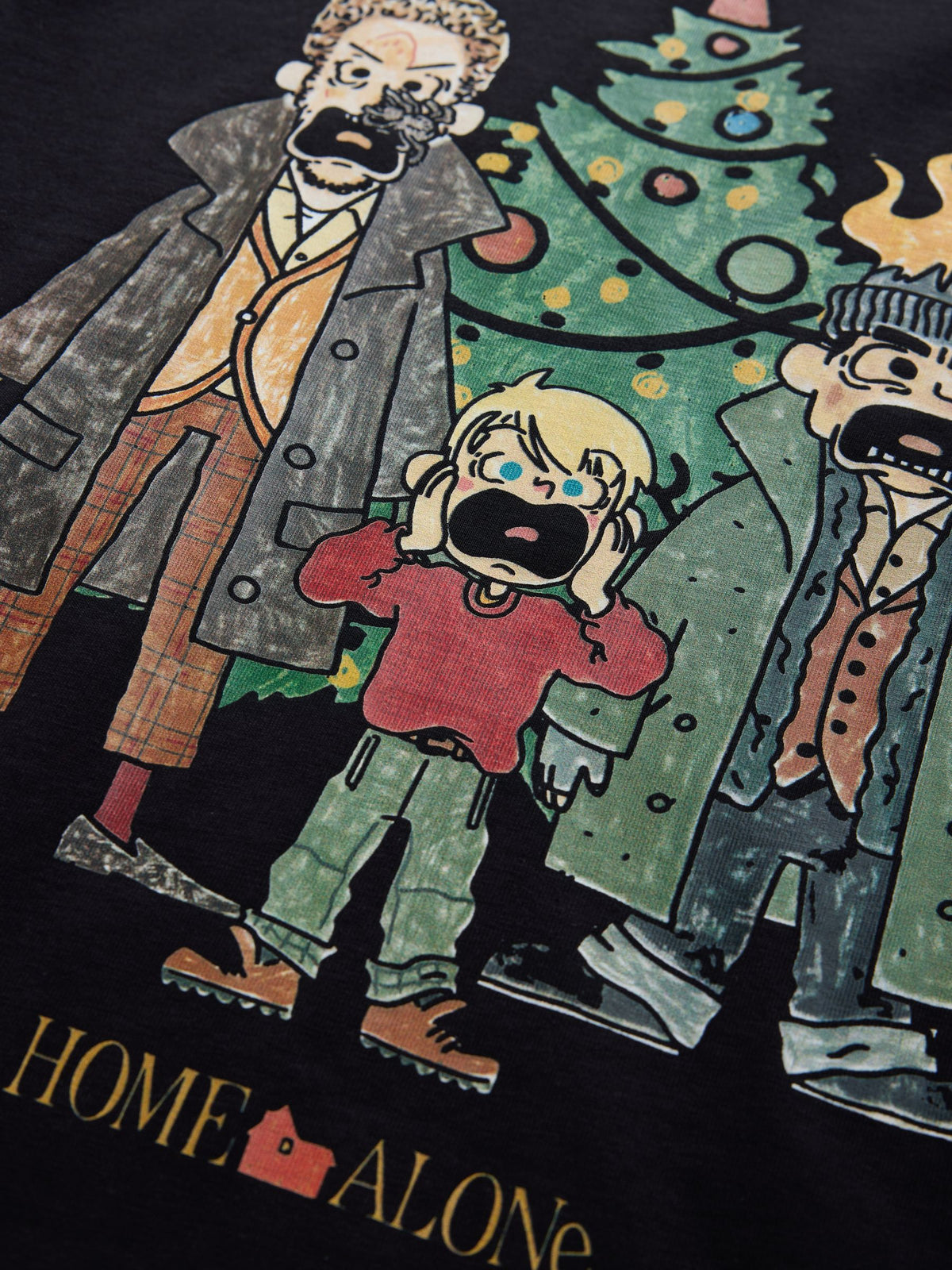 Black Home Alone Short Sleeve Christmas T-Shirt (3-16yrs) - image 3