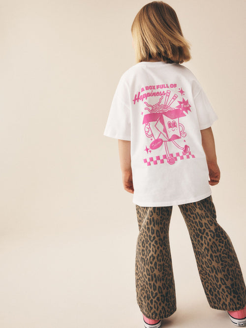 Dsiney Kidz - White Oversized Graphic Print T-Shirt (3-16yrs) image 1