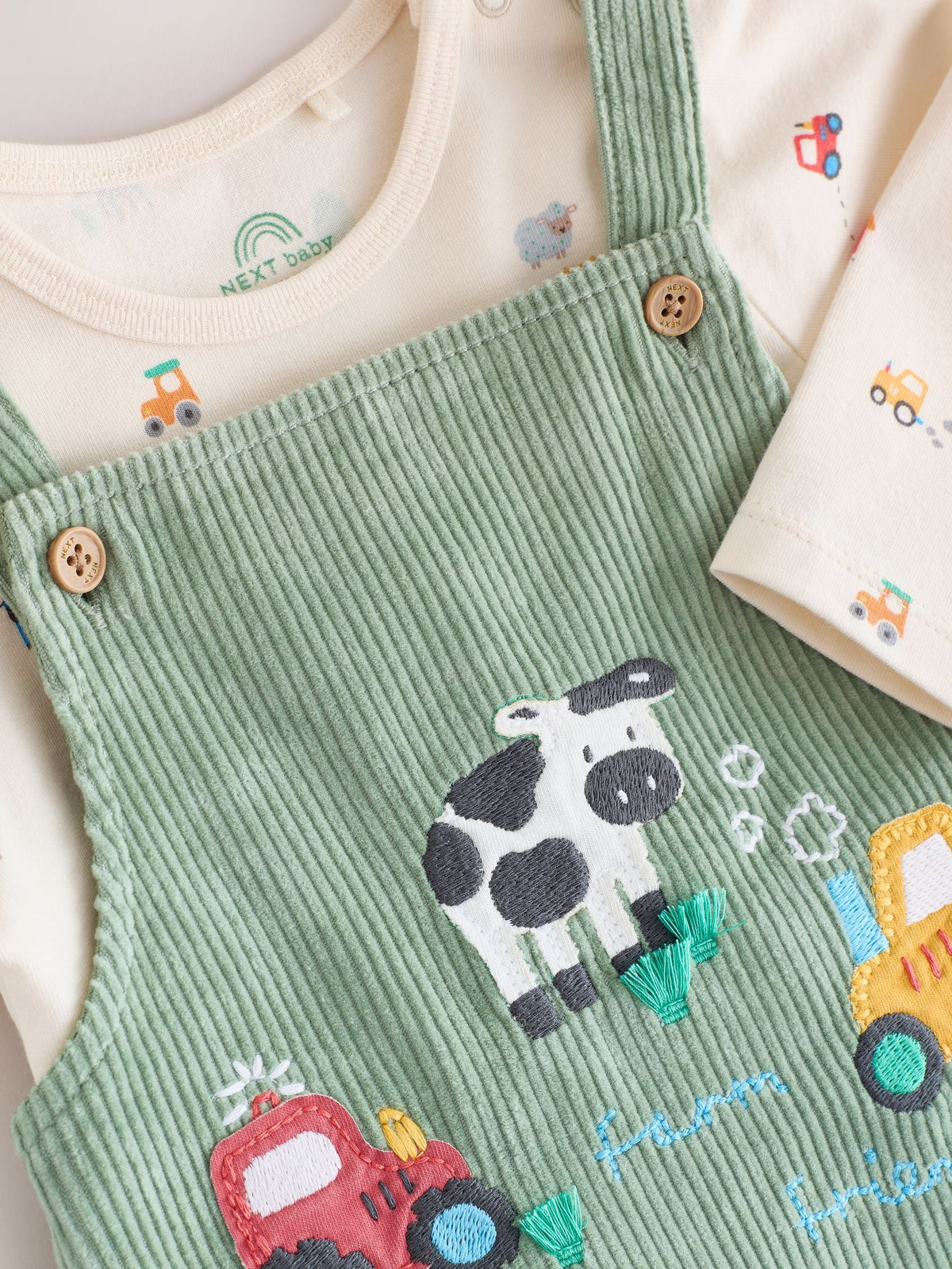 Green Farm Cord Dungarees and Bodysuit Baby Set (0mths-3yrs) - image 4