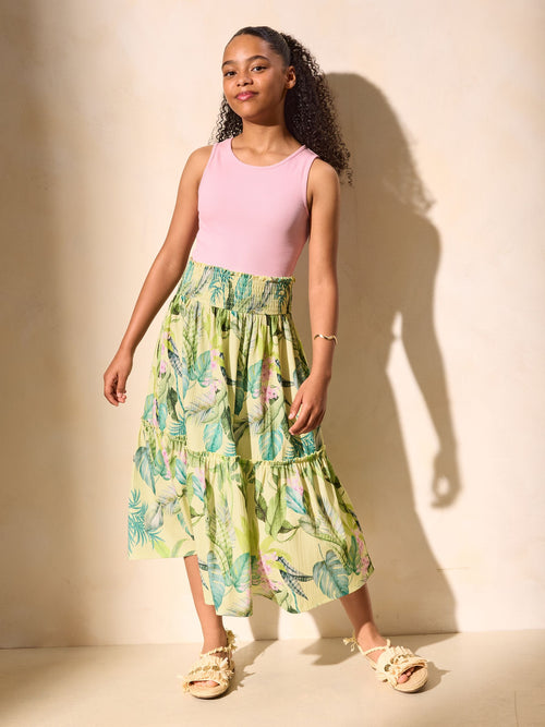 Dsiney Kidz - Lipsy Yellow 2-in-1 Jersey Maxi Holiday Dress (5-16yrs) image 1