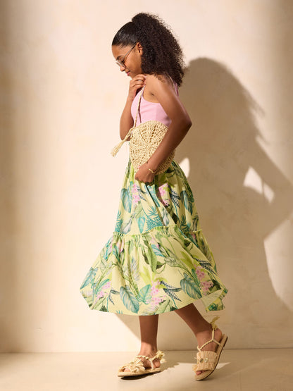 Dsiney Kidz - Lipsy Yellow 2-in-1 Jersey Maxi Holiday Dress (5-16yrs) image 3