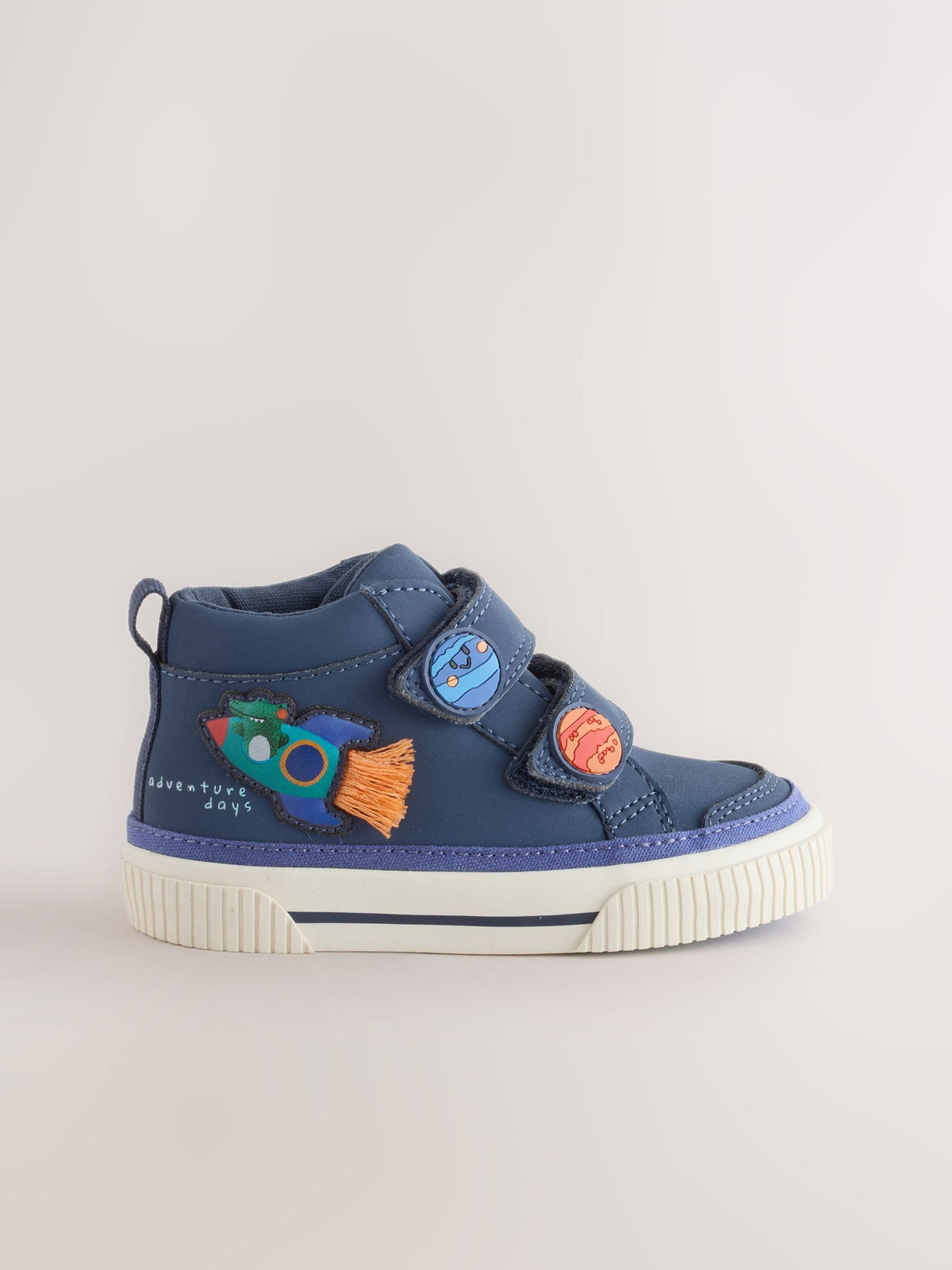 Dsiney Kidz - Navy Planets Wide Fit (G) Hi-Top Touch Fastening Trainers image 2