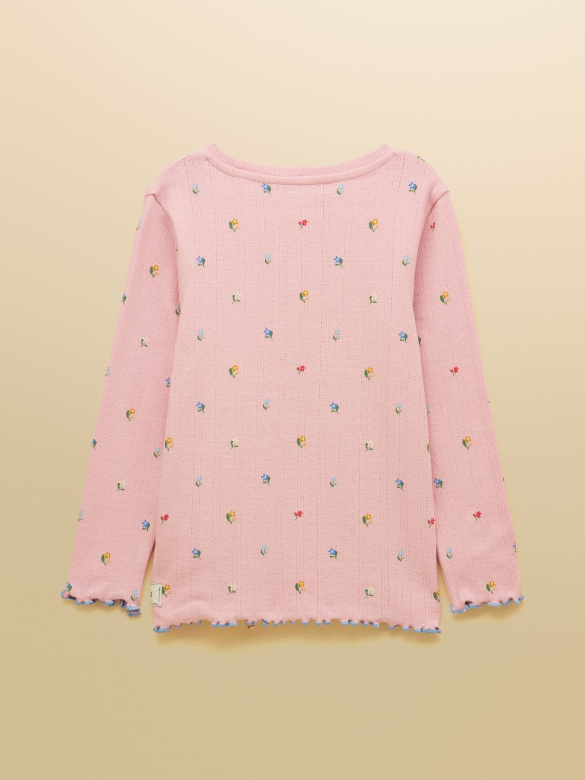 Joules Girls' Odelia Cream & Pink Pack Of Two Long Sleeve Pointelle Tops - image 5