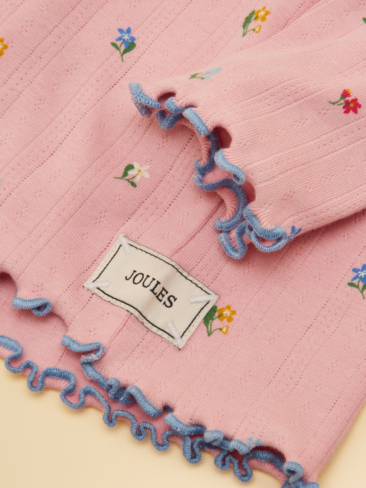 Joules Girls' Odelia Cream & Pink Pack Of Two Long Sleeve Pointelle Tops - image 6