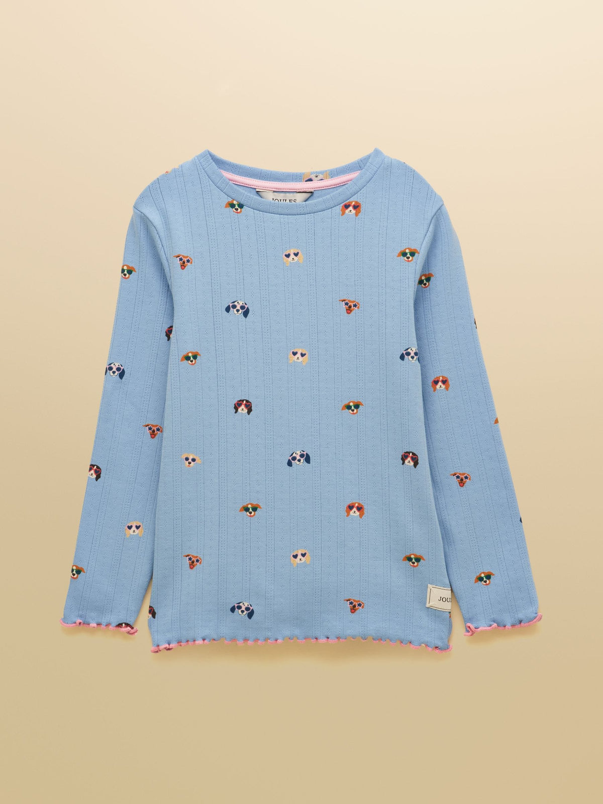 Joules Girls' Odelia Khaki & Blue Pack Of Two Long Sleeve Pointelle Tops - image 3
