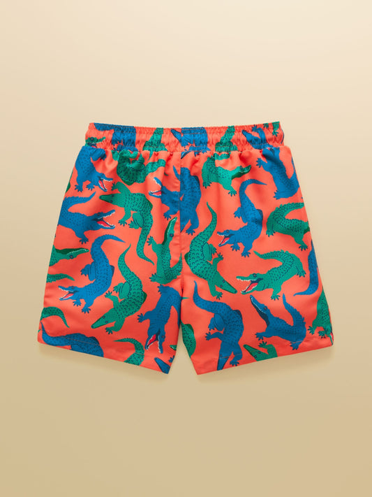 Dsiney Kidz - Joules Boys' Ocean Orange Crocodiles Printed Swim Shorts image 2