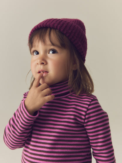Pink Stripe Long Sleeve Roll Neck Top (3mths-7yrs) - image 2