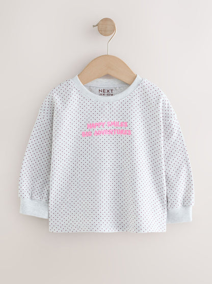 Dsiney Kidz - Grey Spot Long Sleeve Slogan Top (3mths-7yrs) image 5
