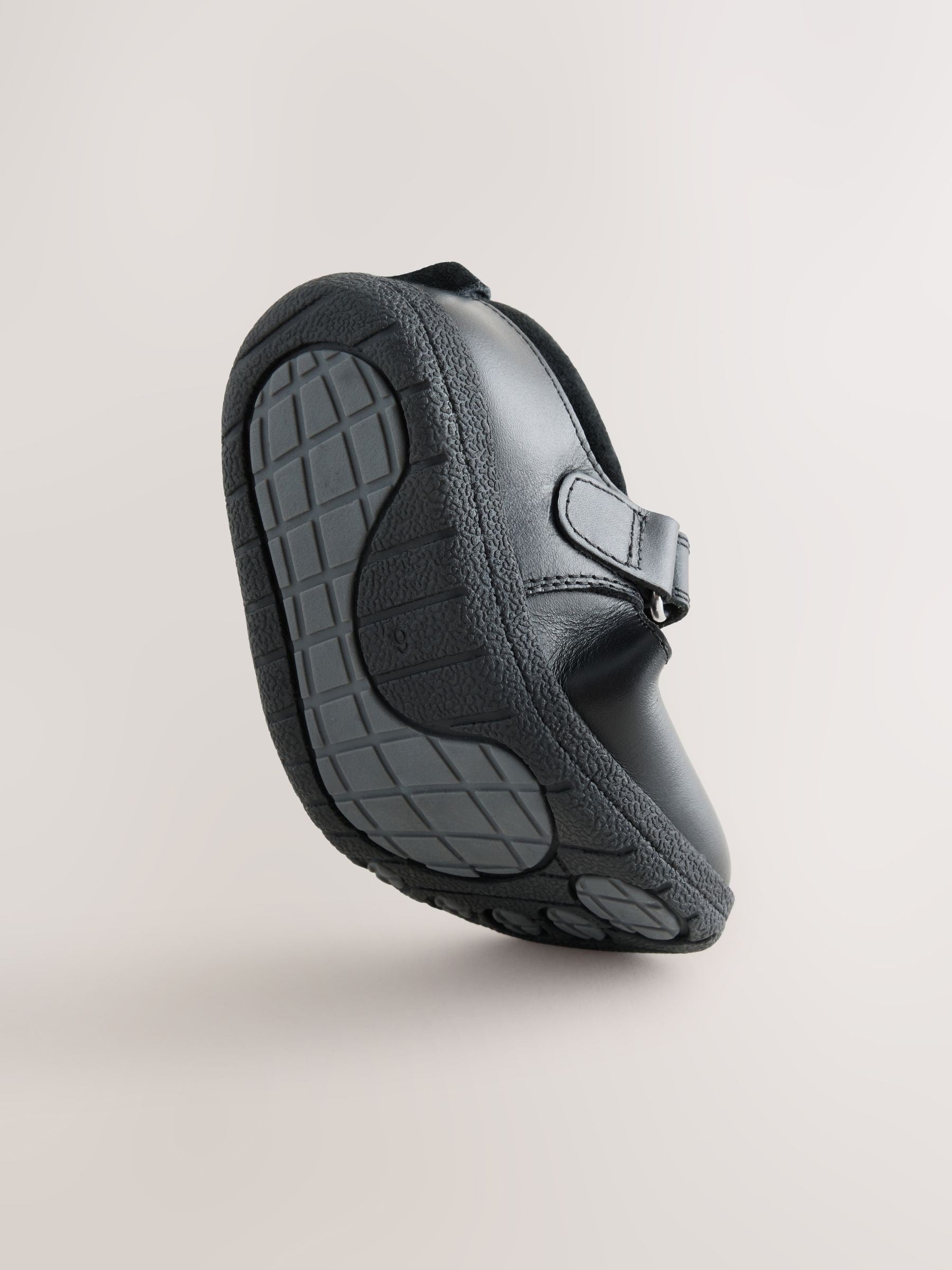 Black Leather Barefoot T-Bar School Shoes image 4
