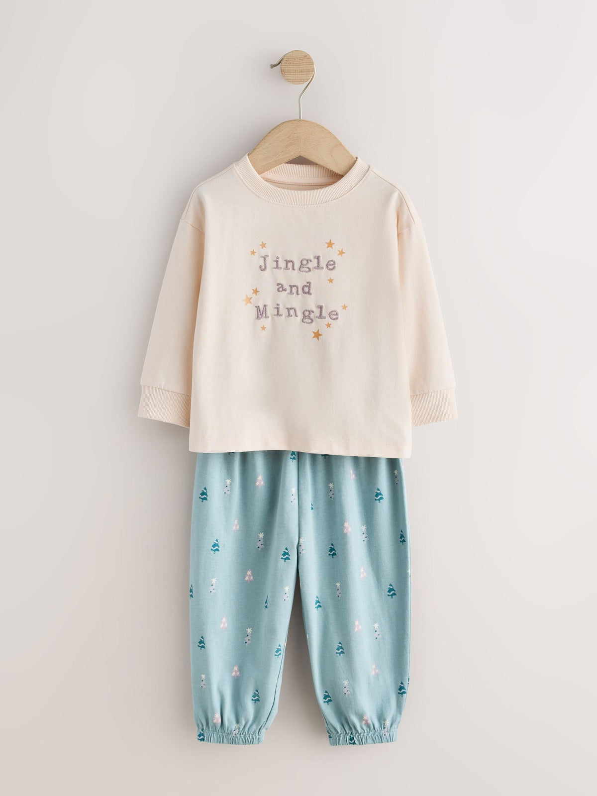 Turq/Cream Christmas Joggers Pyjamas (9mths-12yrs) - image 1