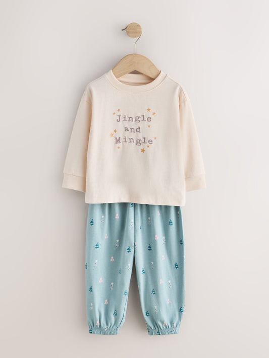Turq/Cream Christmas Joggers Pyjamas (9mths-12yrs) - image 1