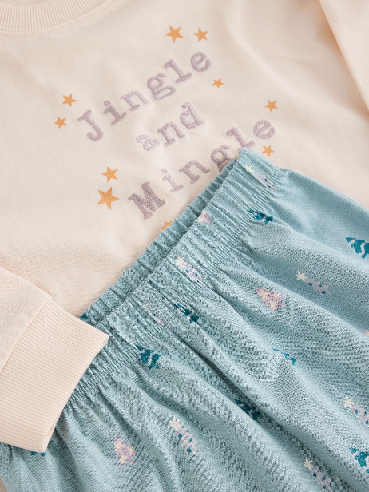 Turq/Cream Christmas Joggers Pyjamas (9mths-12yrs) - image 4