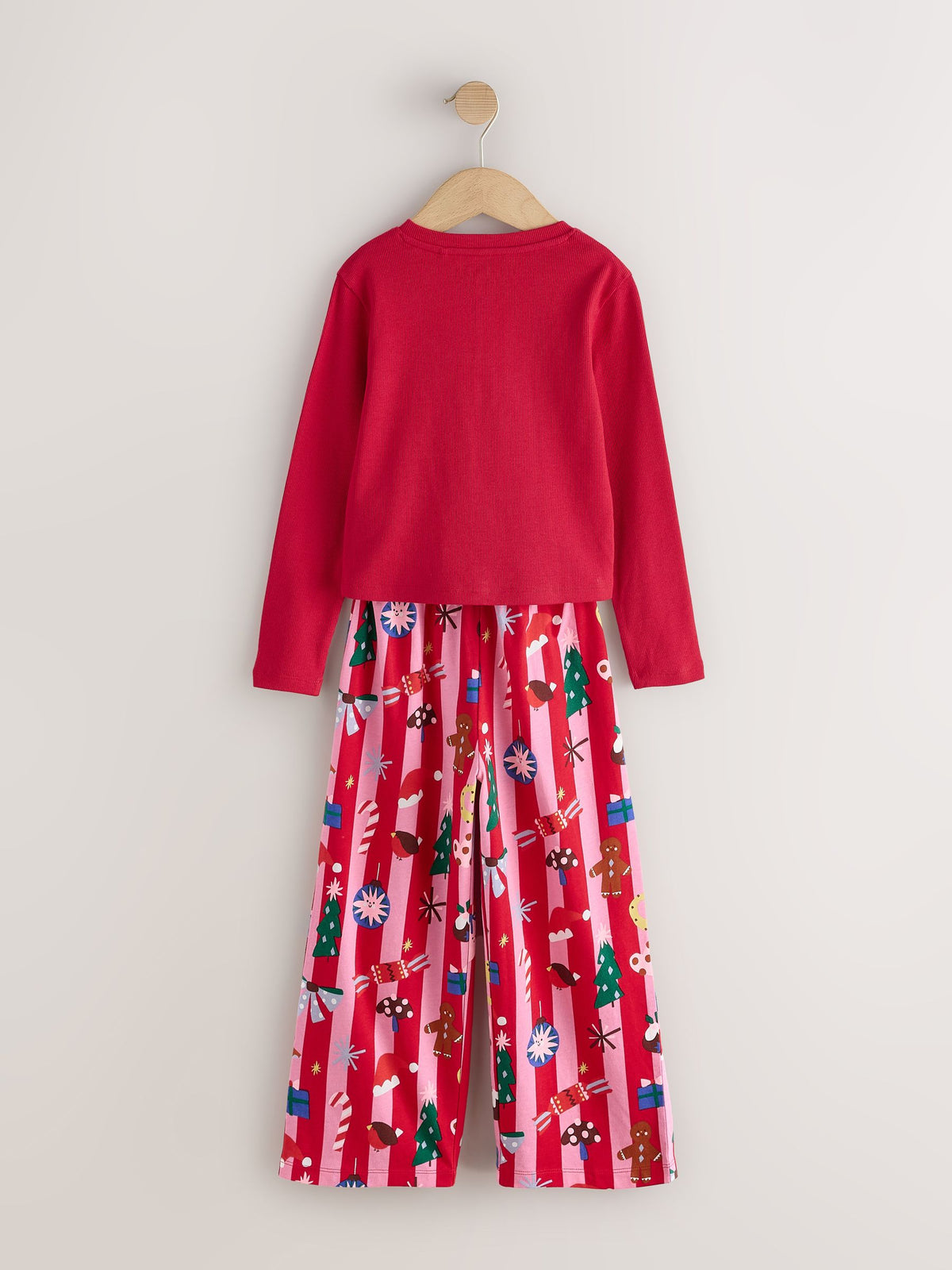 Red/Pink Stripe Christmas Wide Leg Pyjamas 1 Pack (3-16yrs) - image 2