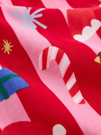 Red/Pink Stripe Christmas Wide Leg Pyjamas 1 Pack (3-16yrs) - image 3