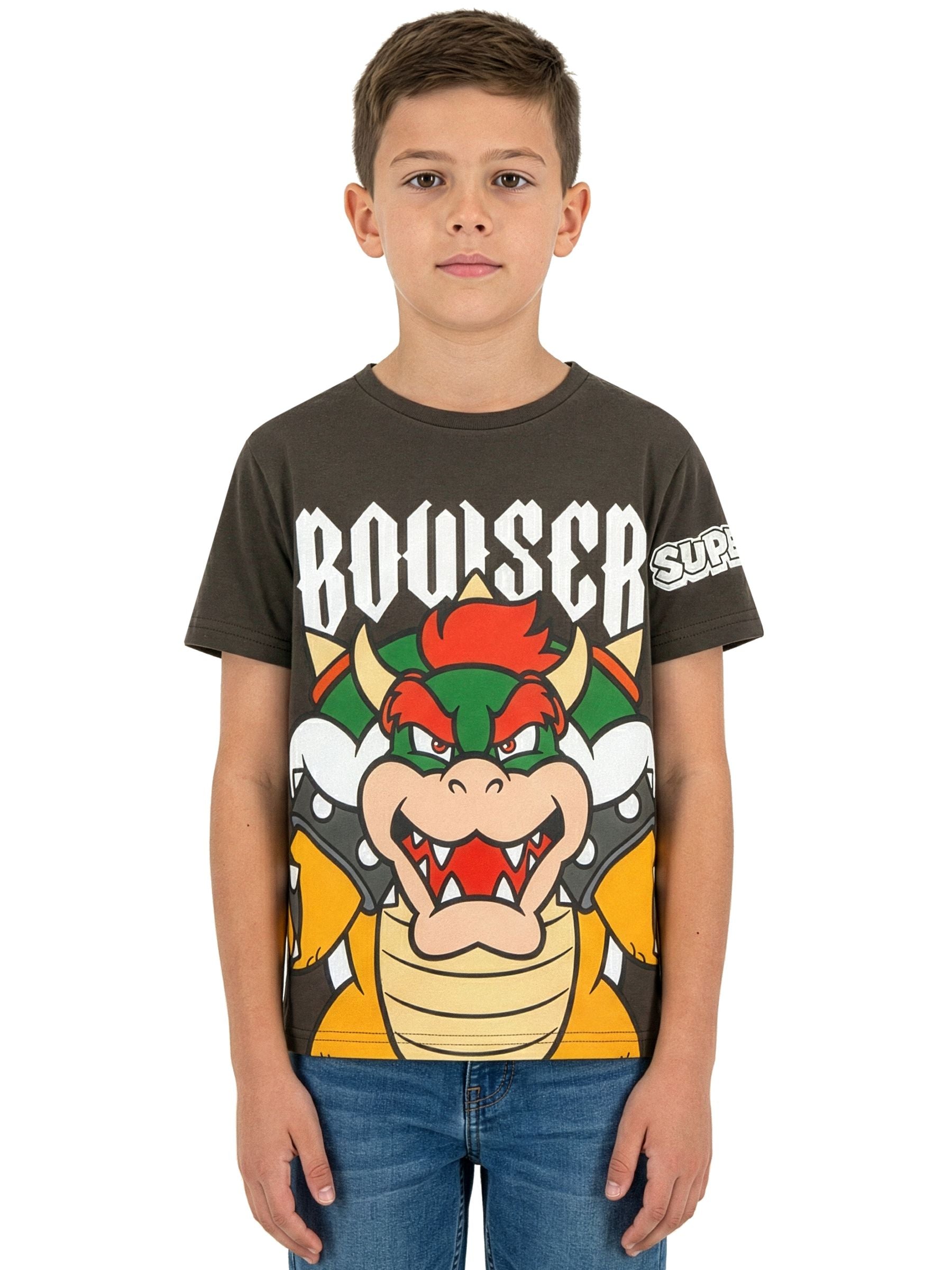 Character Grey Super Mario Bowser T-Shirt image 2