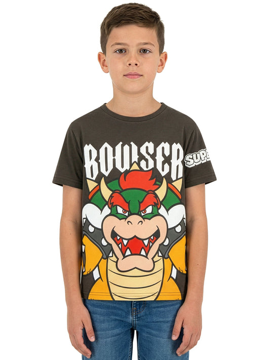 Character Grey Super Mario Bowser T-Shirt image 2