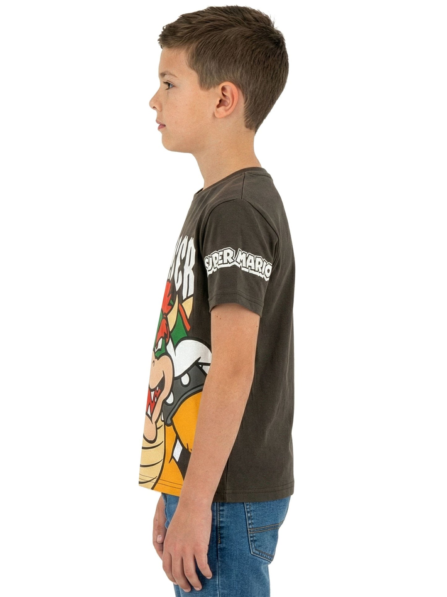 Character Grey Super Mario Bowser T-Shirt image 5