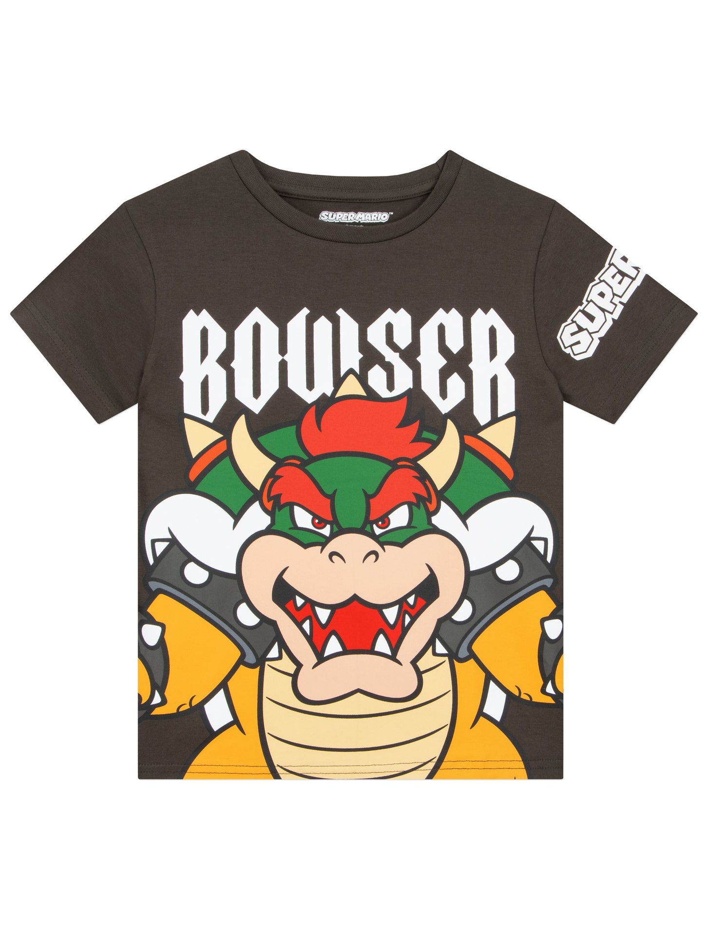 Character Grey Super Mario Bowser T-Shirt image 6