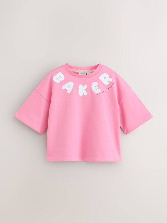 Dsiney Kidz - Baker by Ted Baker Pink 3 Pack Oversized Graphic T-Shirts image 2