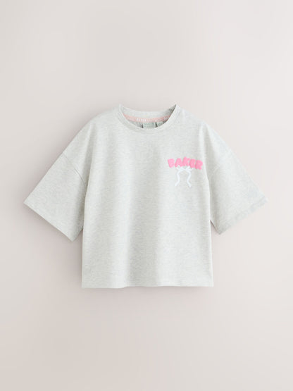 Dsiney Kidz - Baker by Ted Baker Pink 3 Pack Oversized Graphic T-Shirts image 3