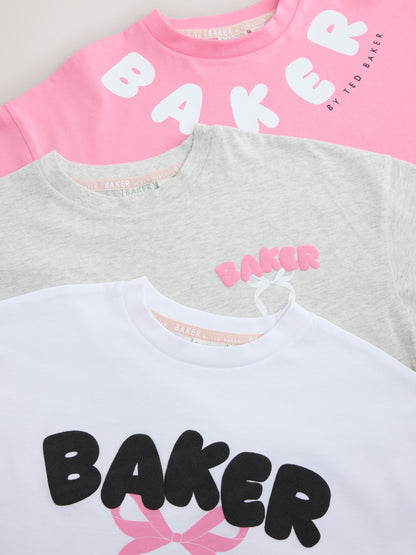 Dsiney Kidz - Baker by Ted Baker Pink 3 Pack Oversized Graphic T-Shirts image 6
