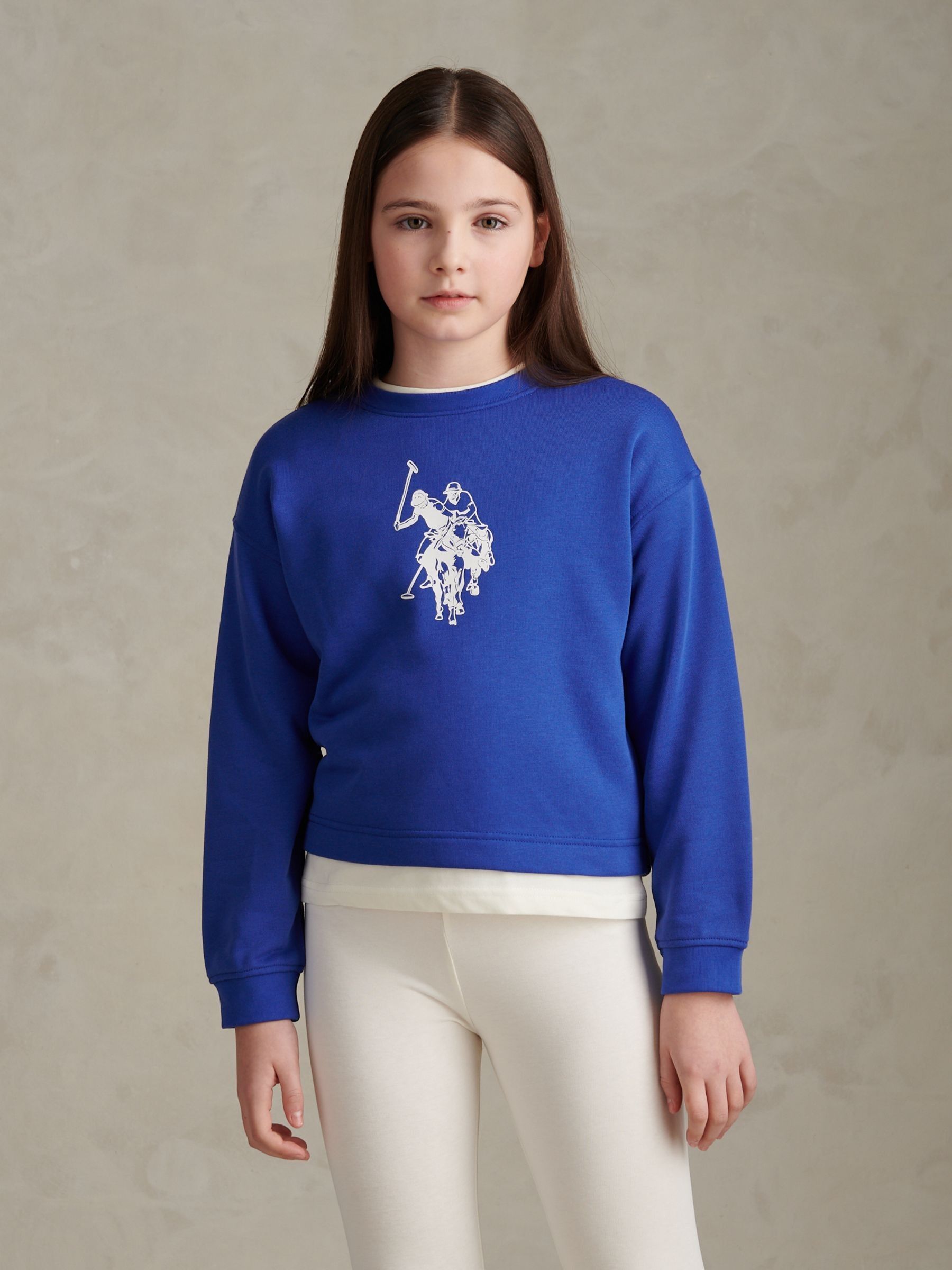 Dsiney Kidz - U.S. Polo Assn Blue Graphic Boxy Sweat & Leggings Set image 1