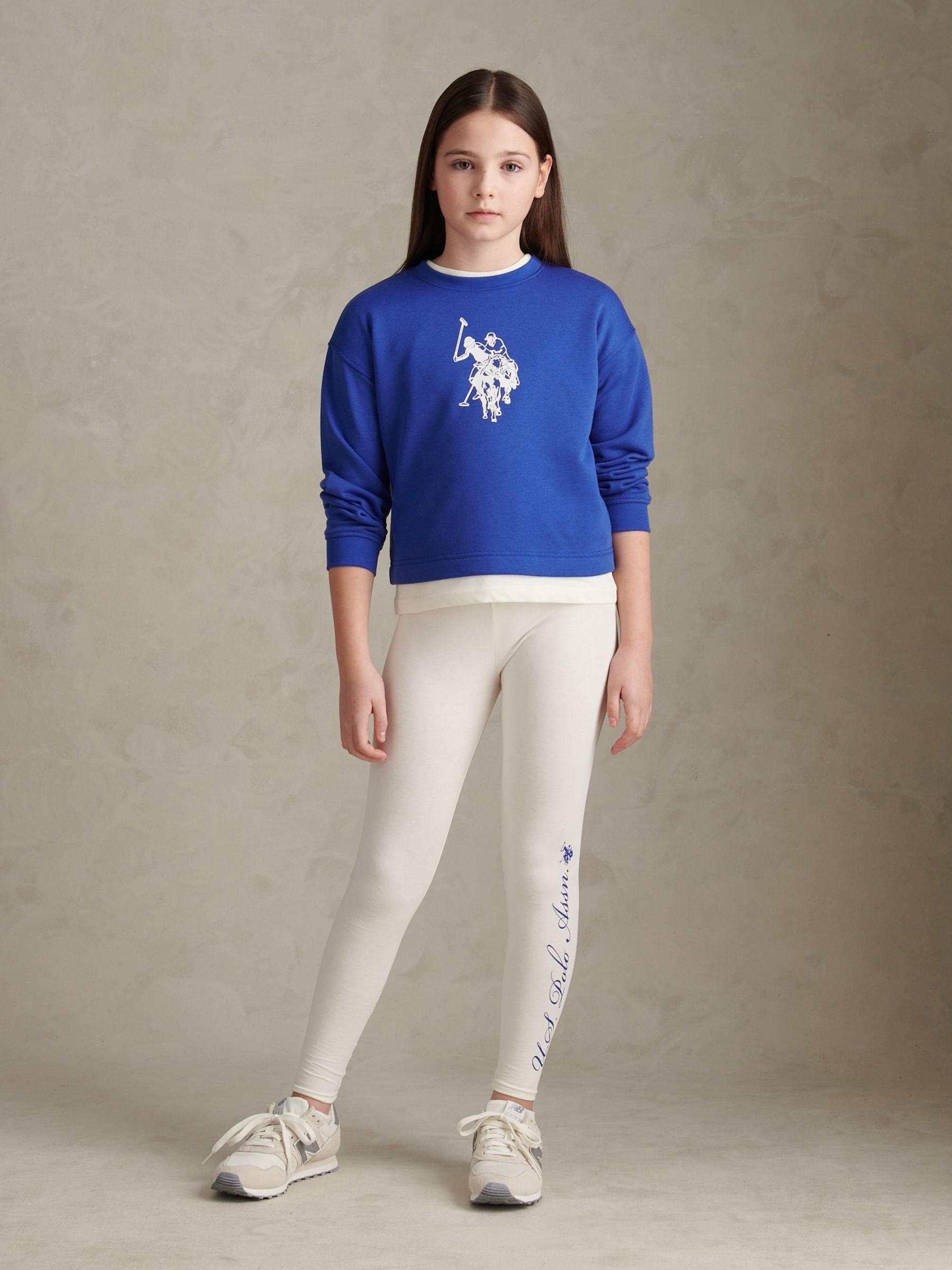 Dsiney Kidz - U.S. Polo Assn Blue Graphic Boxy Sweat & Leggings Set image 3