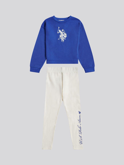 Dsiney Kidz - U.S. Polo Assn Blue Graphic Boxy Sweat & Leggings Set image 7