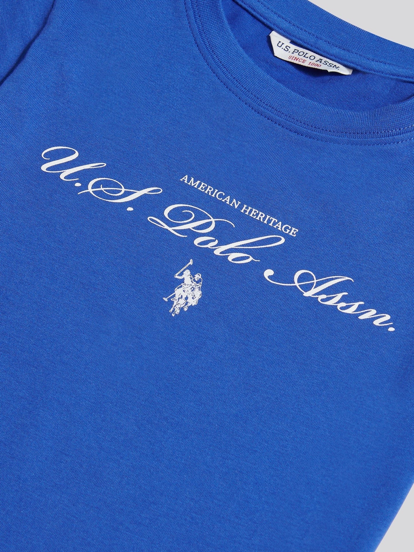 Dsiney Kidz - U.S. Polo Assn. Blue Script Logo Cap Sleeve T-Shirt image 7