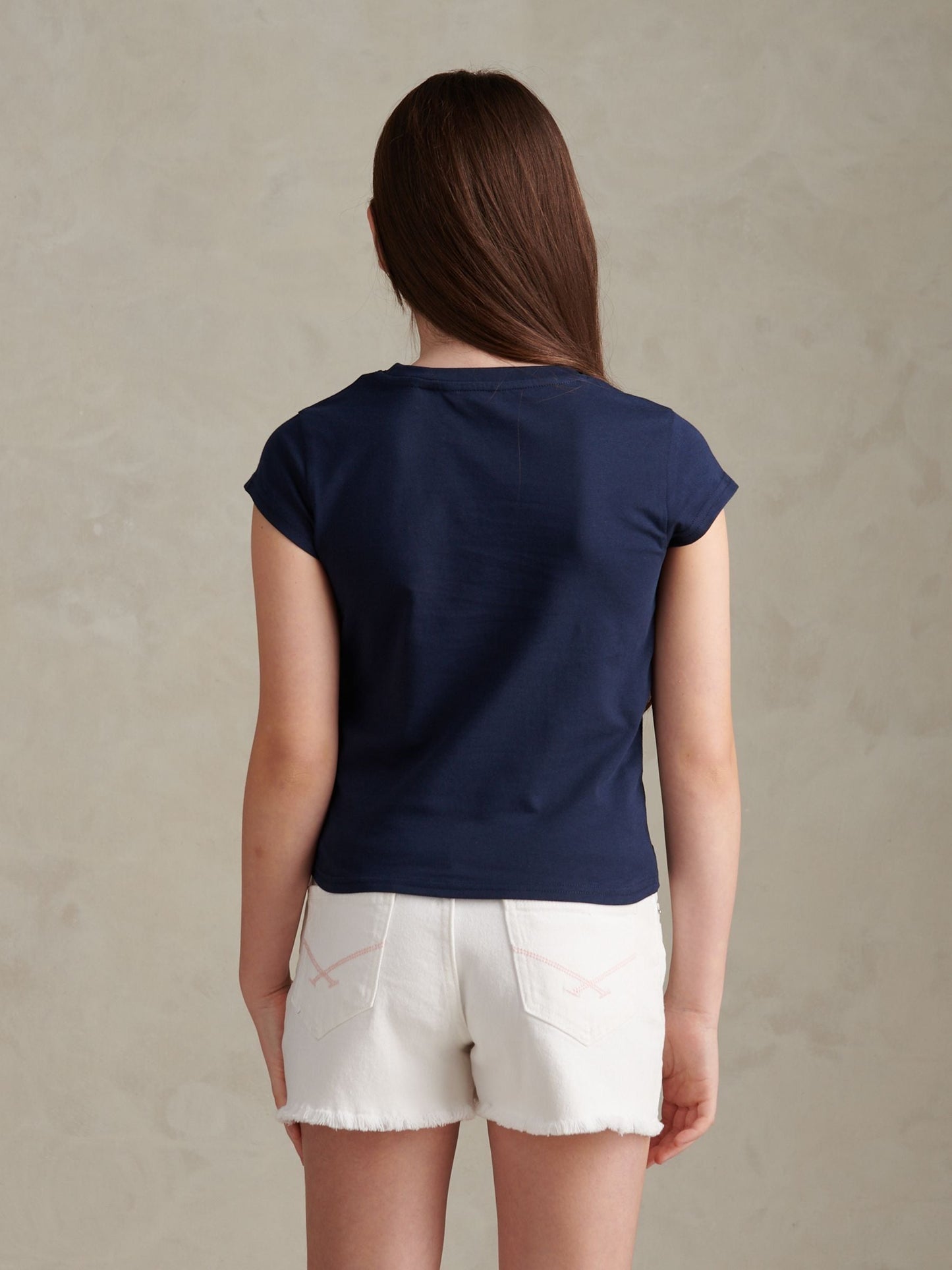 Dsiney Kidz - U.S. Polo Assn. Navy Iris Script Logo Cap Sleeve T-Shirt image 2