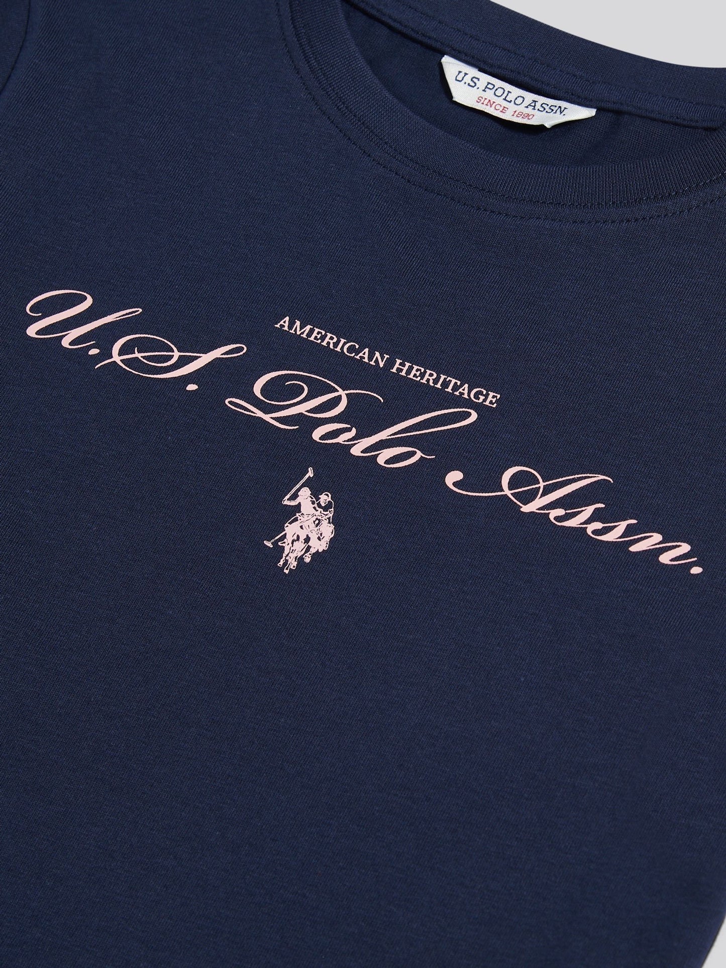Dsiney Kidz - U.S. Polo Assn. Navy Iris Script Logo Cap Sleeve T-Shirt image 7