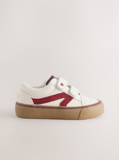 Cream/Red Standard Fit (F) Touch Fastening Trainers - image 1