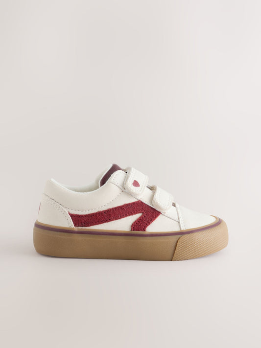 Cream/Red Standard Fit (F) Touch Fastening Trainers - image 1