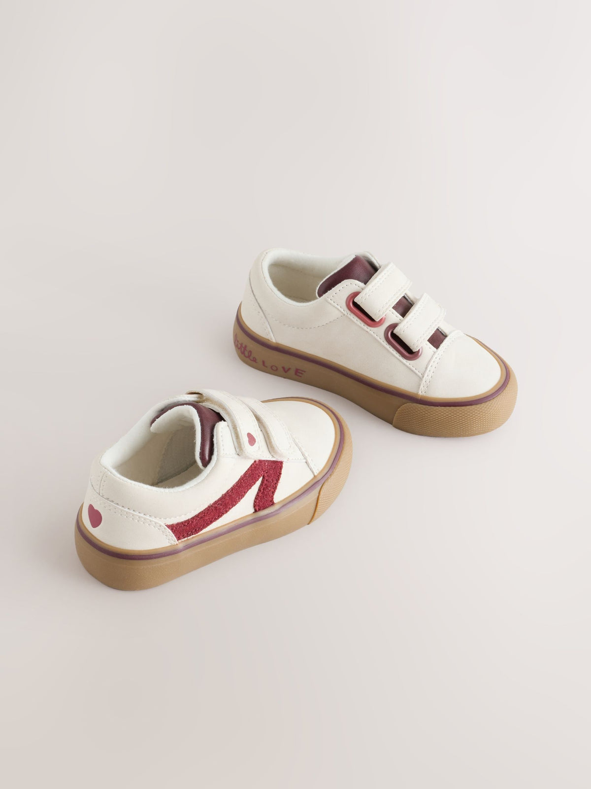 Cream/Red Standard Fit (F) Touch Fastening Trainers - image 2