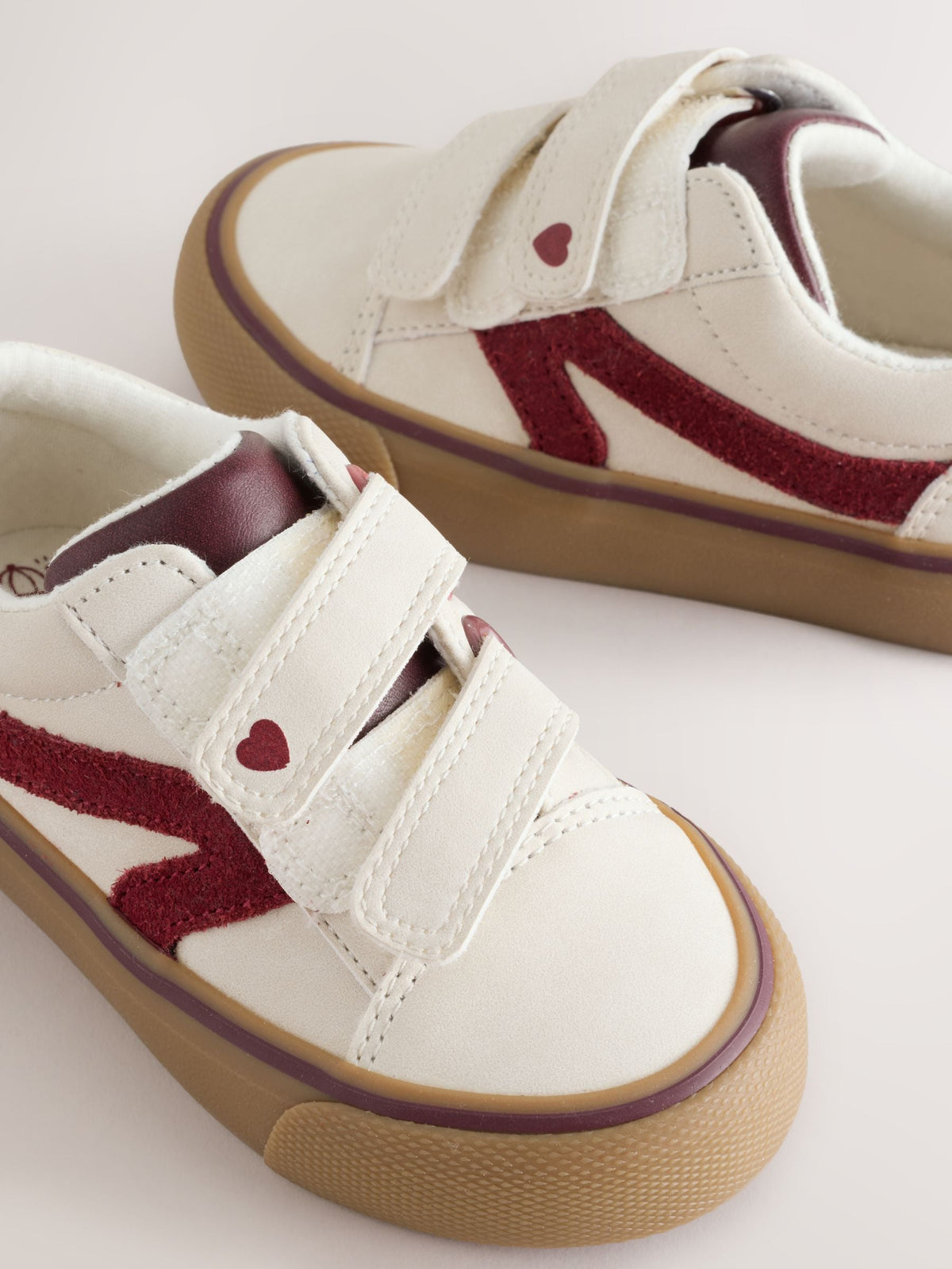 Cream/Red Standard Fit (F) Touch Fastening Trainers - image 4