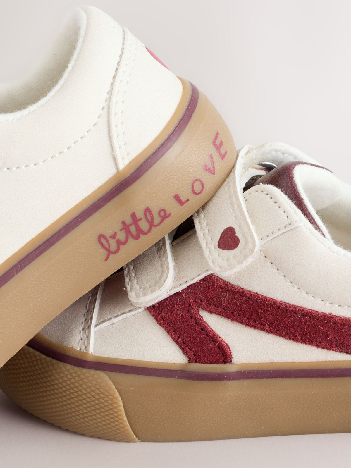 Cream/Red Standard Fit (F) Touch Fastening Trainers - image 5