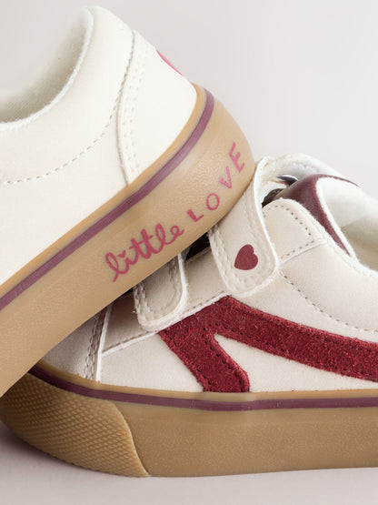 Cream/Red Standard Fit (F) Touch Fastening Trainers - image 5