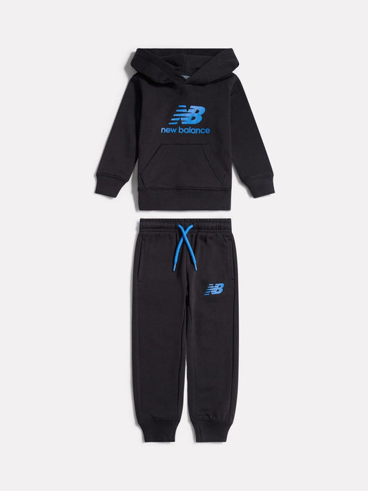 New Balance Black FT Stacked Logo Hoodie & Joggers Set image 1