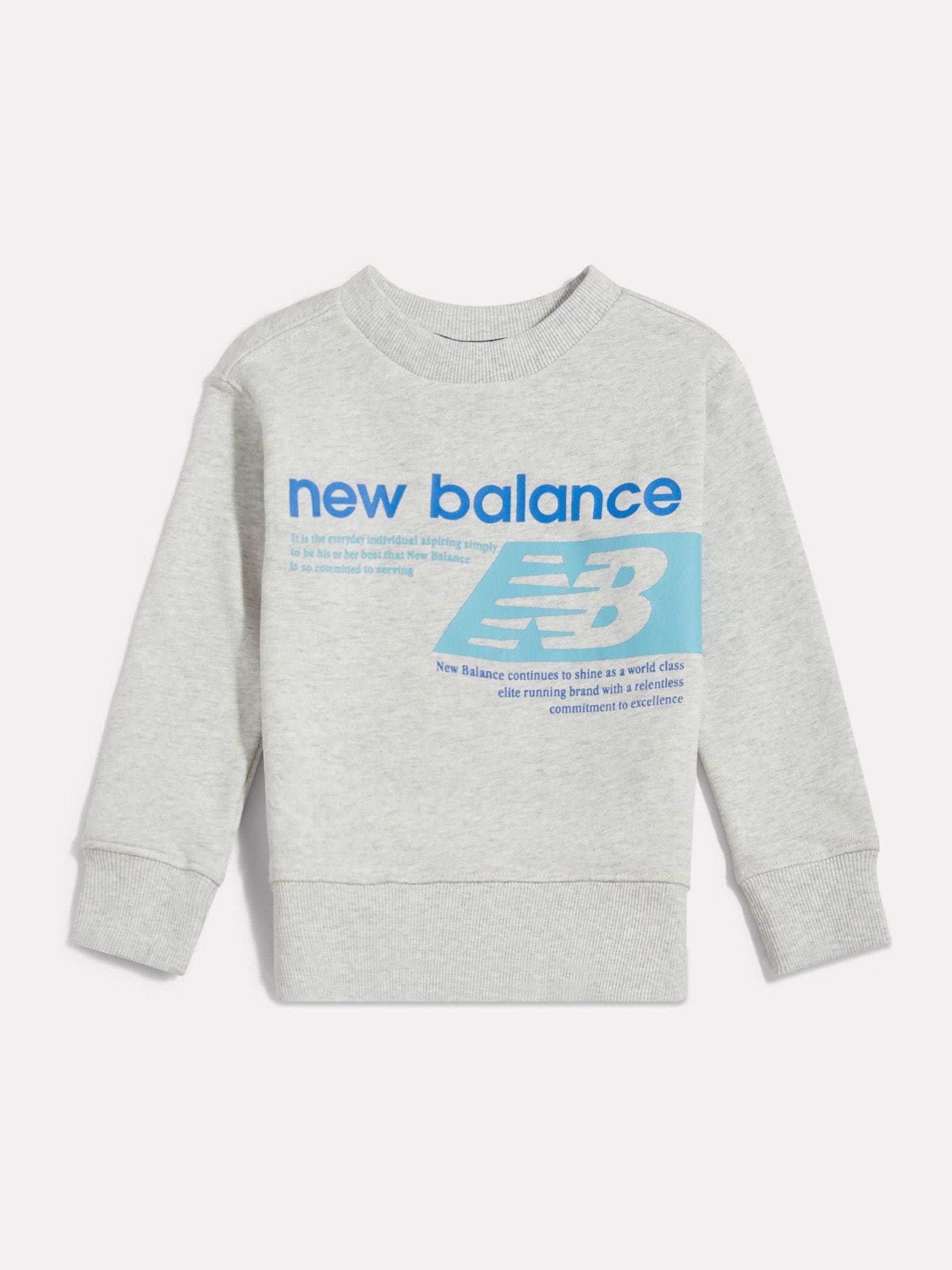 Dsiney Kidz - New Balance Grey Players Graphic FT Crew Neck Sweat Top image 1