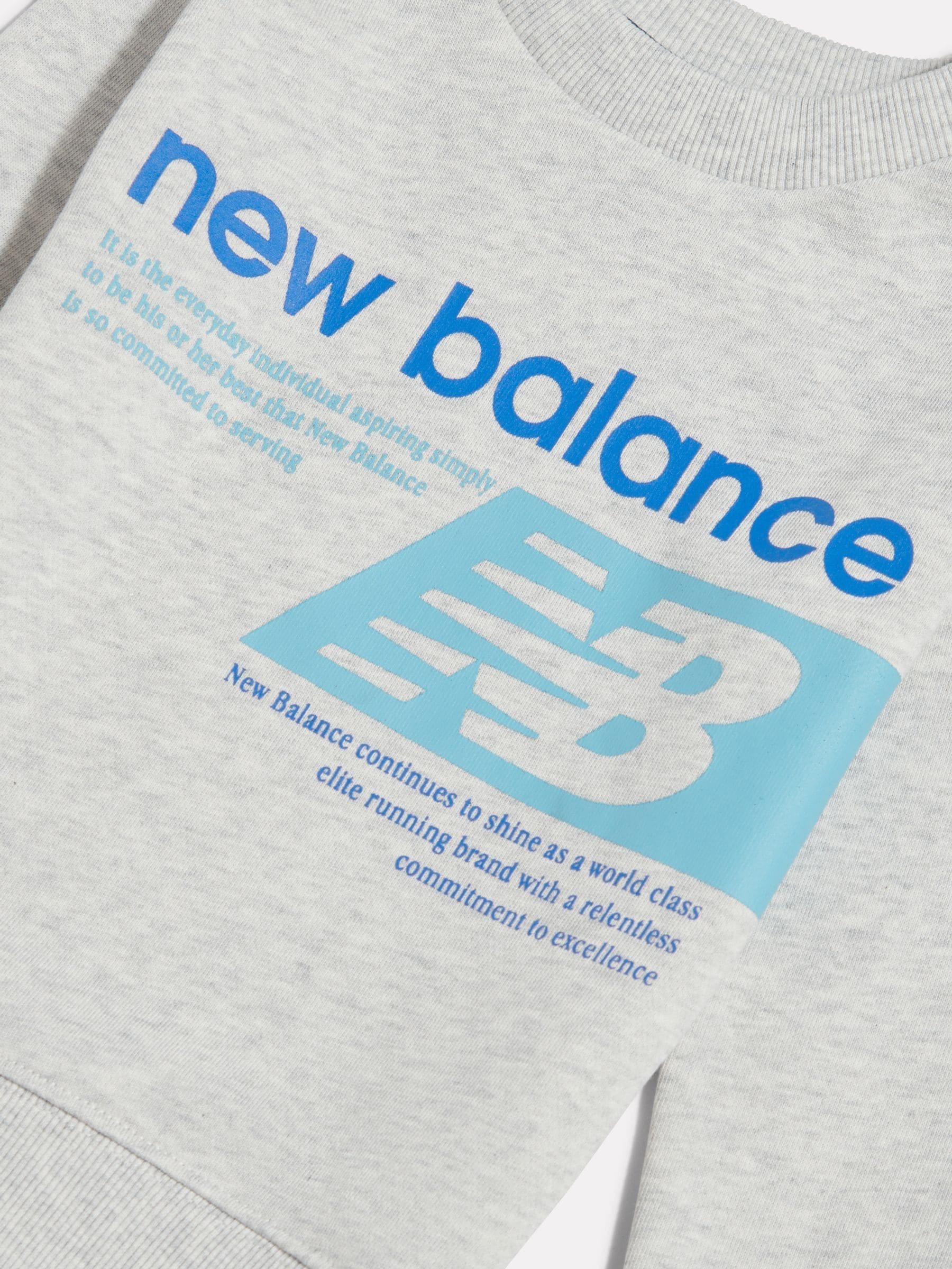 Dsiney Kidz - New Balance Grey Players Graphic FT Crew Neck Sweat Top image 3