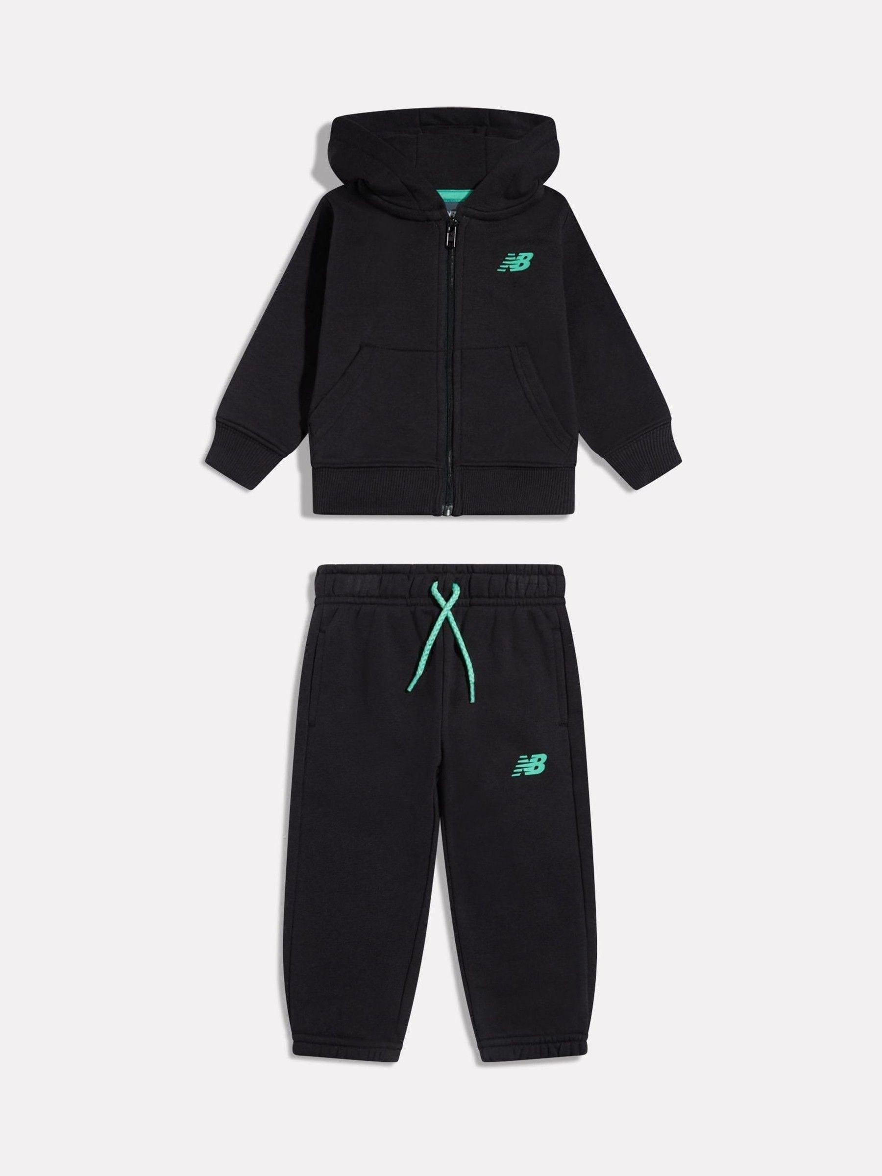 New Balance Black Zip Thru FT Hoodie & Joggers Set image 1