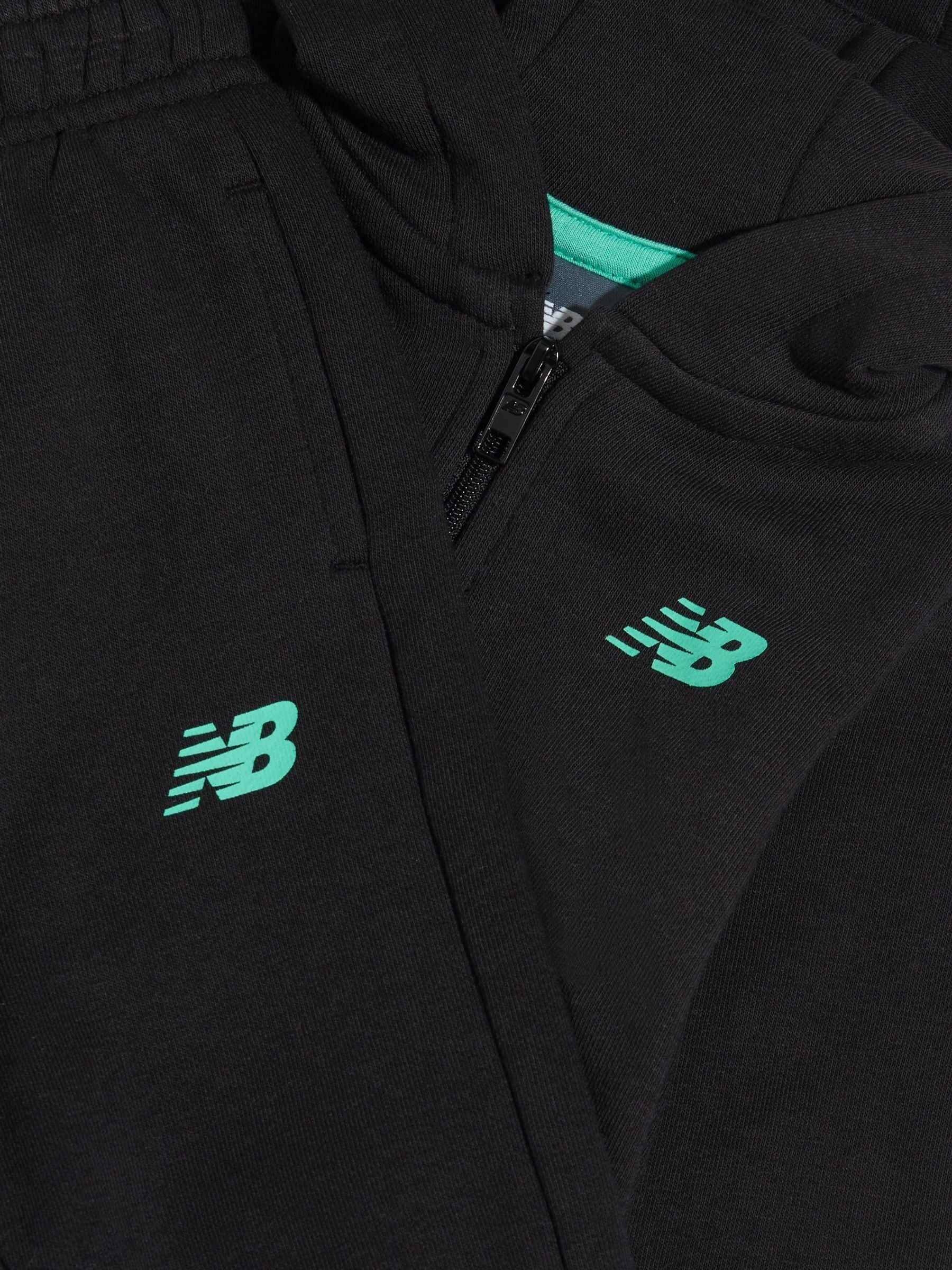 New Balance Black Zip Thru FT Hoodie & Joggers Set image 3