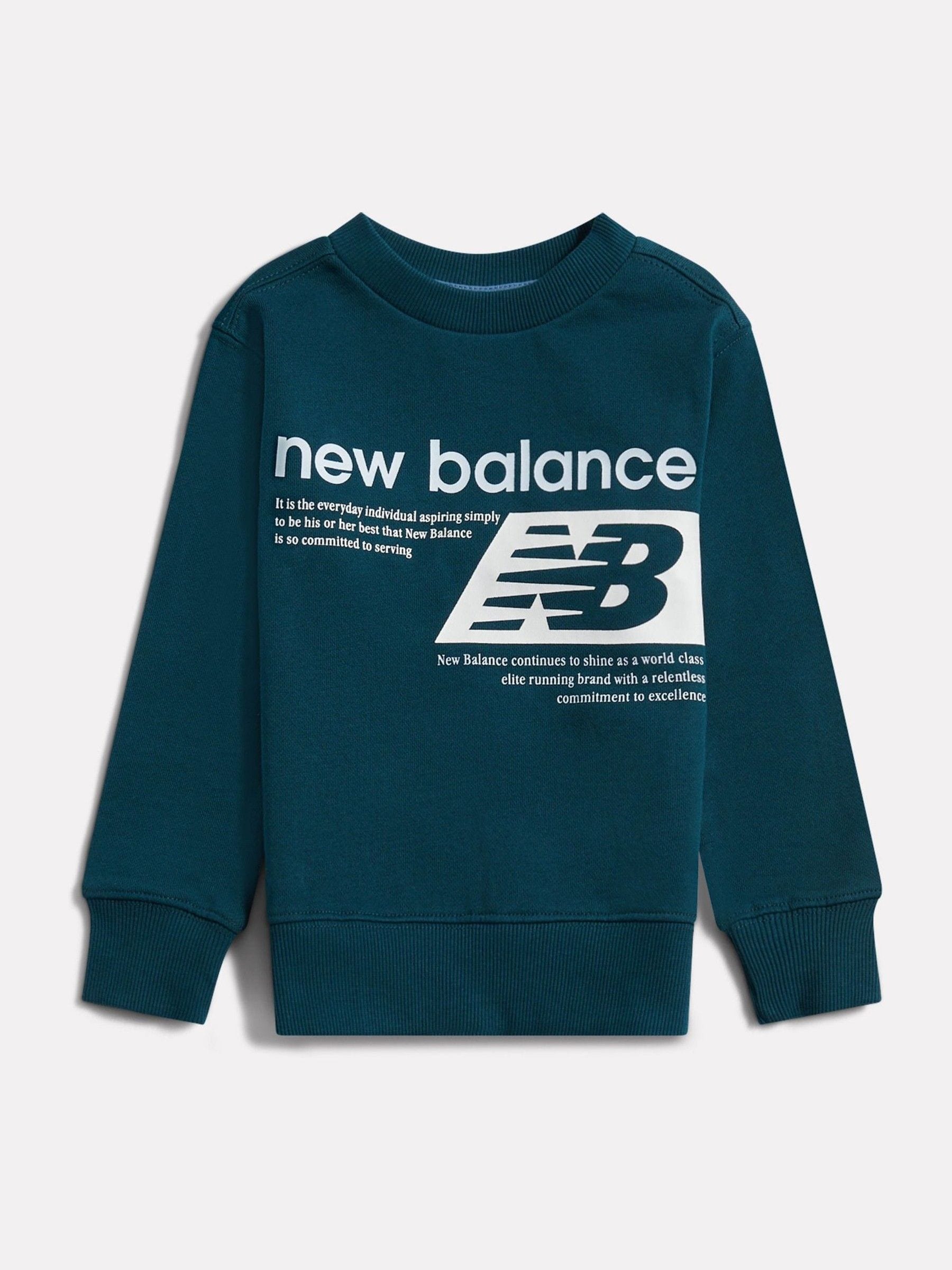 Dsiney Kidz - New Balance Green Players Graphic FT Crew Neck Sweat Top image 1