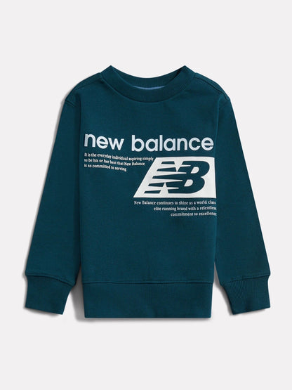 Dsiney Kidz - New Balance Green Players Graphic FT Crew Neck Sweat Top image 1