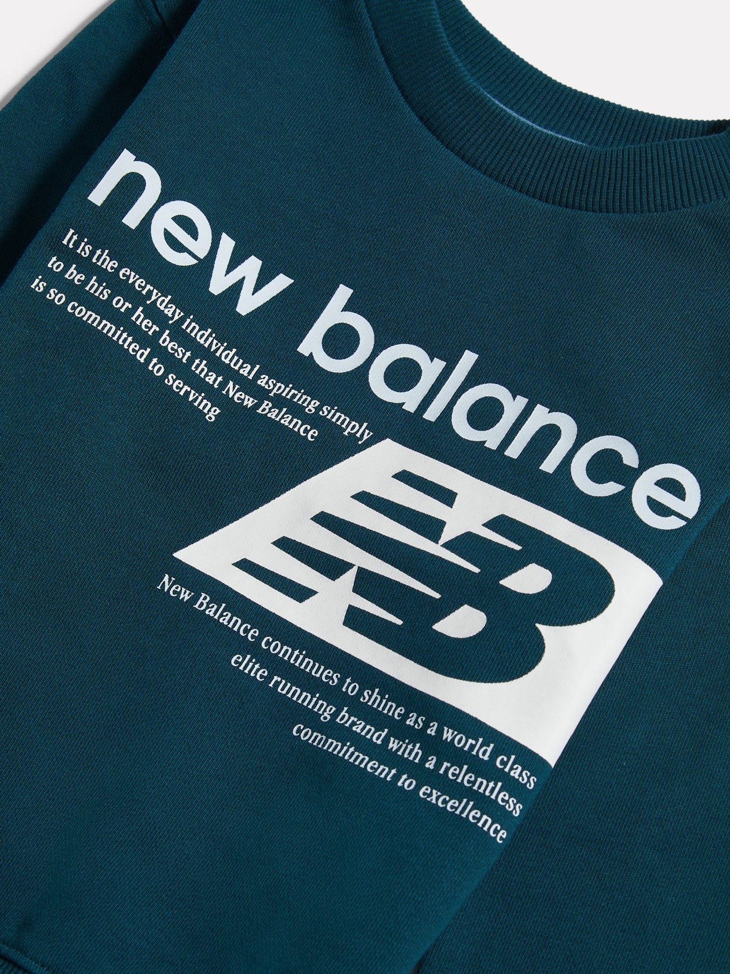 Dsiney Kidz - New Balance Green Players Graphic FT Crew Neck Sweat Top image 3
