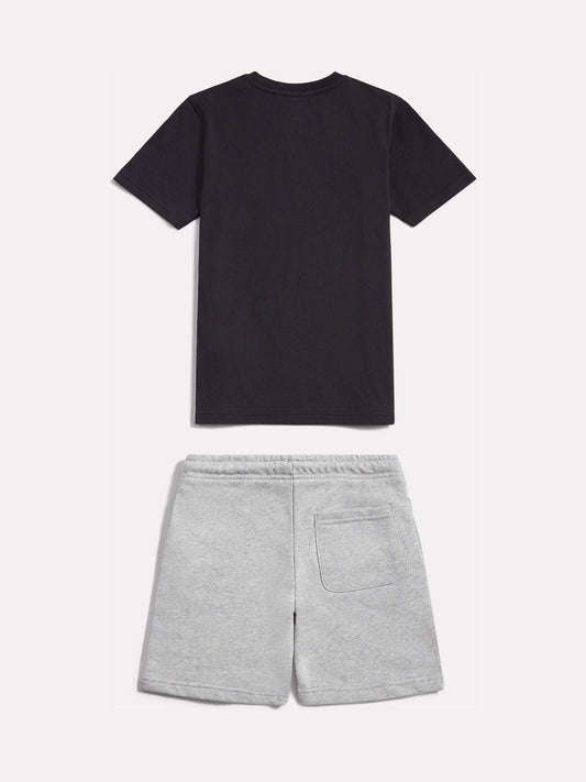 New Balance Black Stacked Graphic Jersey T-Shirt & FT Shorts Set image 2