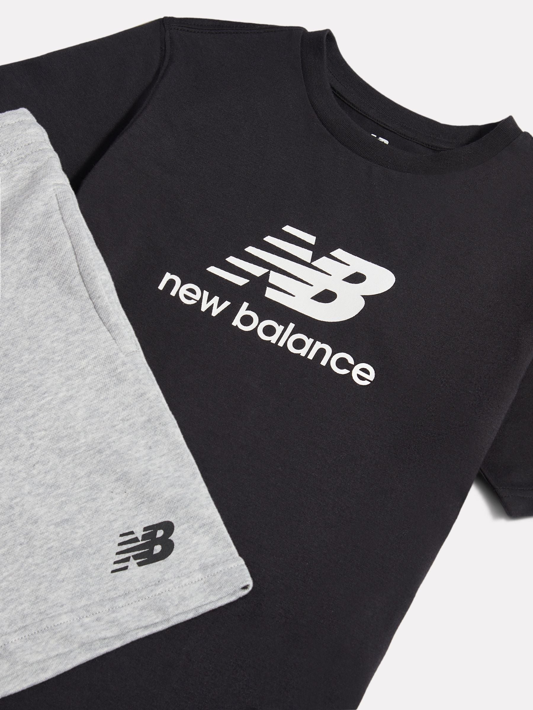 New Balance Black Stacked Graphic Jersey T-Shirt & FT Shorts Set image 3