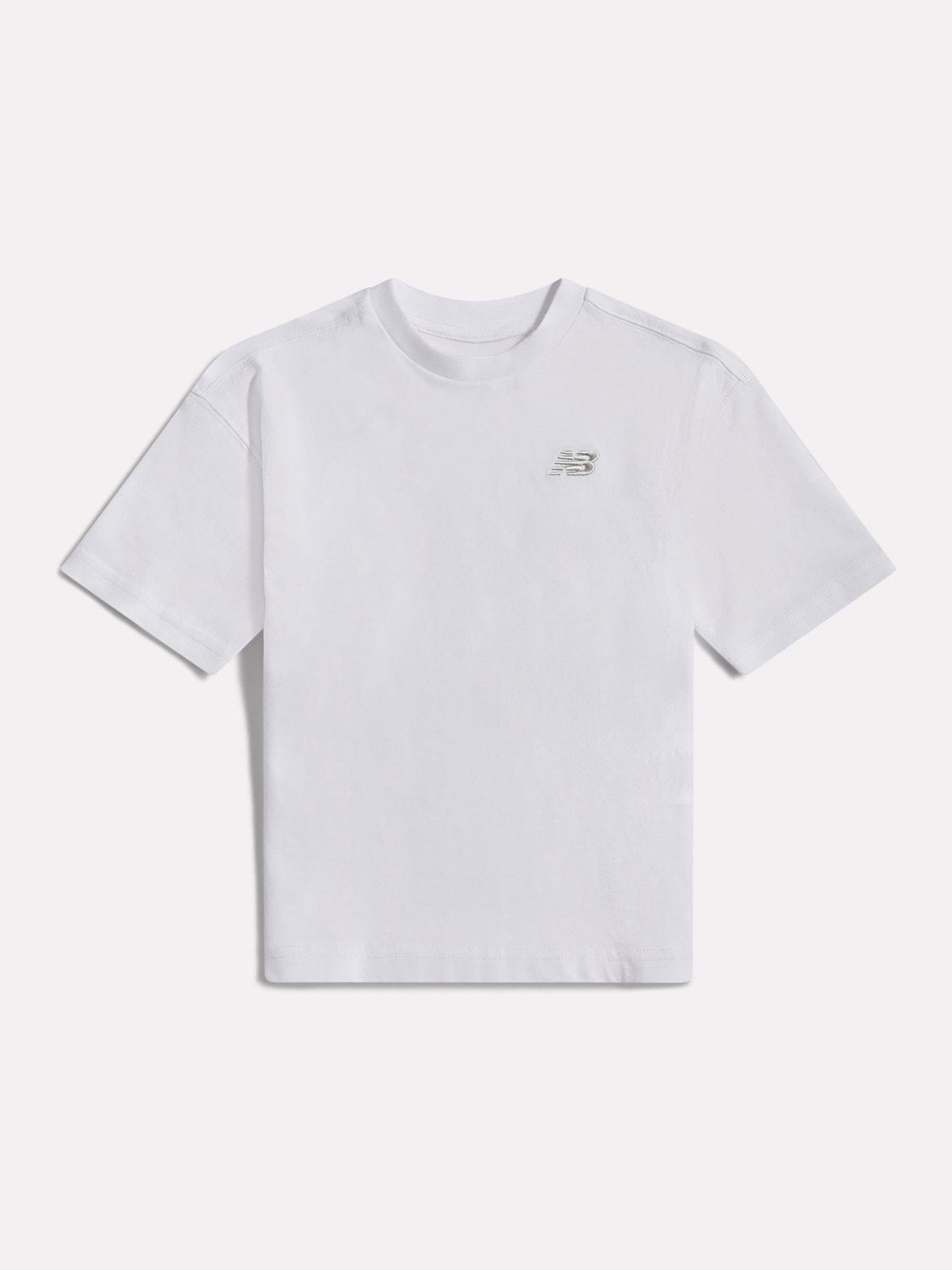 New Balance White Small Logo Jersey T-Shirt image 1