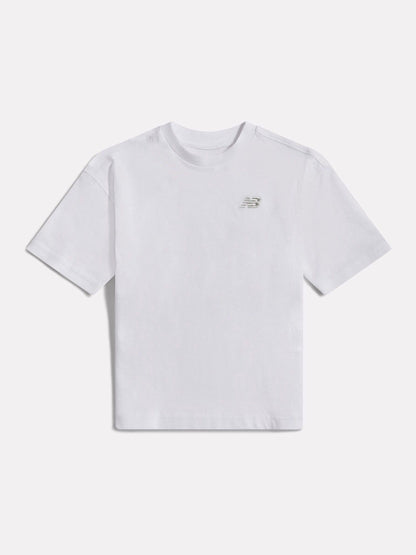 New Balance White Small Logo Jersey T-Shirt image 1