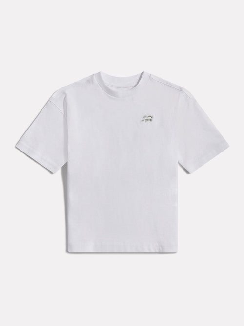 New Balance White Small Logo Jersey T-Shirt image 1